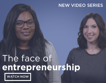 Headshot of video, text reads face of entrepreneurship