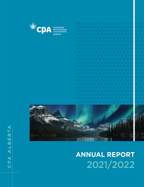 Front cover of the CPA Alberta annual report from 2021-2022