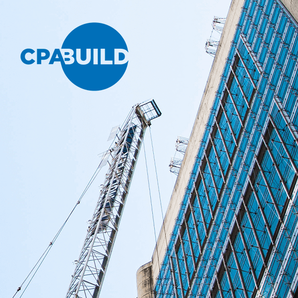 Image of building from below with CPA Build logo